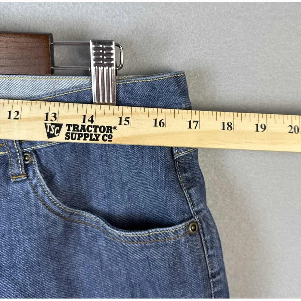 Smiths Dungarees Capri Jeans Women Size 12 Blue Denim Crop Stretch Coastal Vacay - Picture 4 of 13